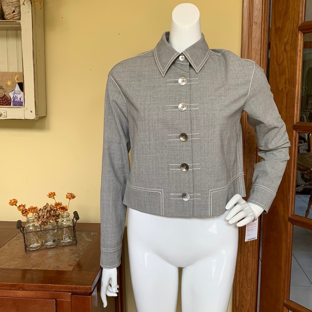 With New York Bistretch Stitched Cropped Jacket